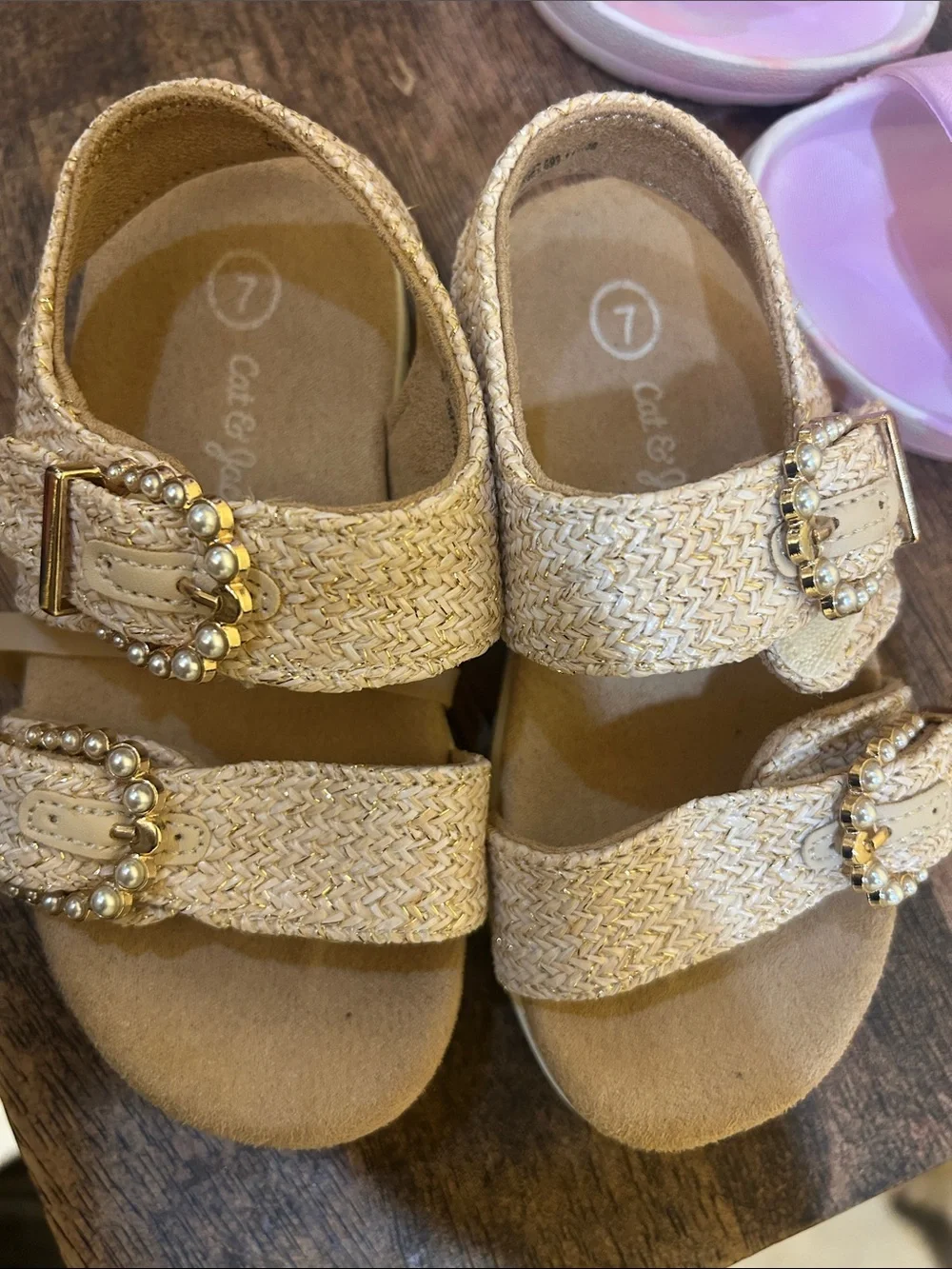 Cat & Jack Pastel Multi & Pink Buckle Sandal Set for Kids lot